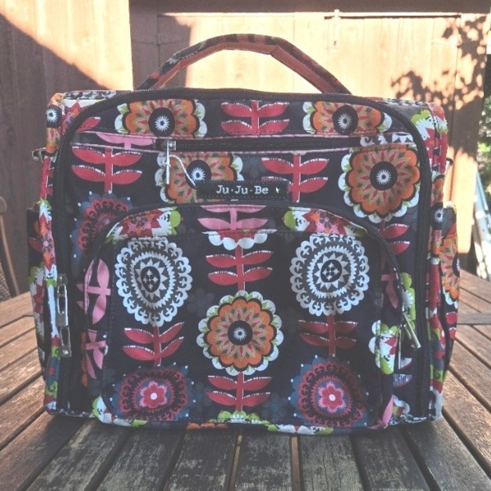 Ju-Ju-Be Be Classy Diaper Bag Satchel Tote Dancing Dahlias Floral